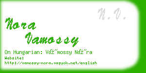 nora vamossy business card